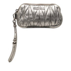 Matelasse Metallic Nappa Double Zip Pouch