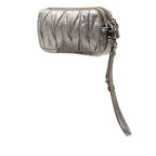 Matelasse Metallic Nappa Double Zip Pouch