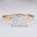 East West Radiant Cut Solitaire Ring