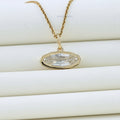East West Step Cut Moval Bezel Set Pendant