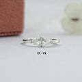 East West Step Cut Moval Lab Diamond Solitaire Ring