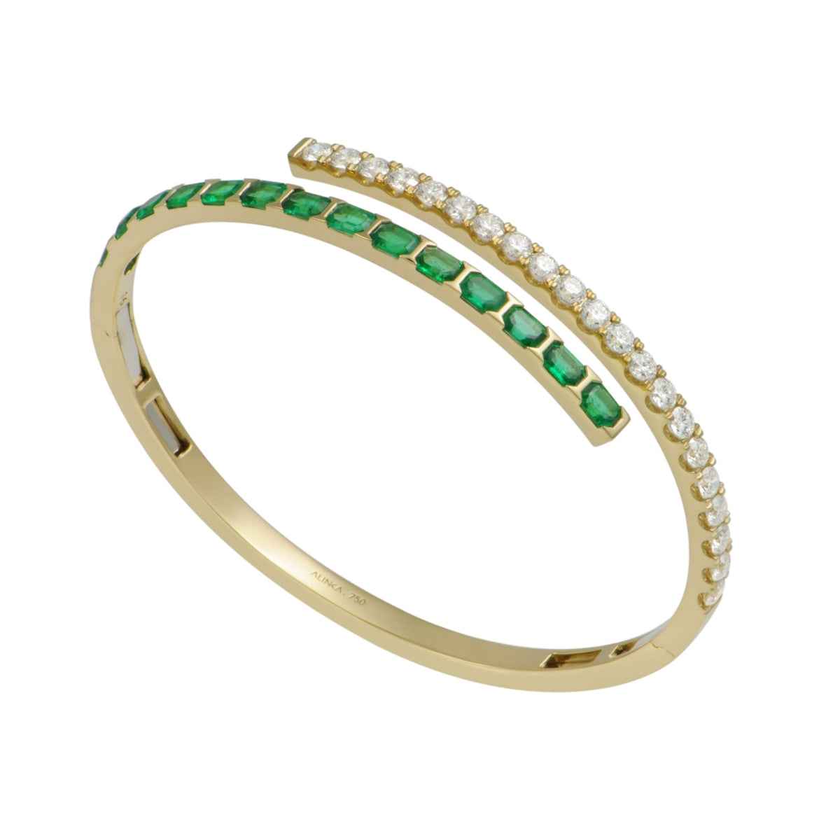 ECLIPSE Emerald and Diamond Bangle By ALINKA Fine Jewellery