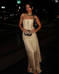 Beige Pixie Dust Corset Set By KYNAH, Luxury Indian Fashion & Bridal Wear