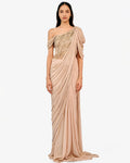 The Cascade Drape Sari Gown By KYNAH, Luxury Indian Fashion & Bridal Wear
