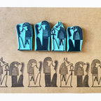 Egyptian iconography rubber stamps from the book of the death