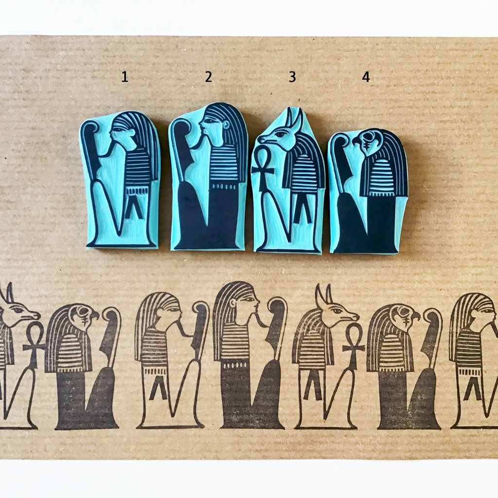 Egyptian iconography rubber stamps from the book of the death