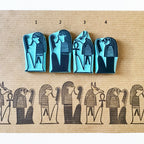 Egyptian iconography rubber stamps from the book of the death