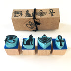 Egyptian symbols mini rubber stamp set of 4