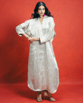 Handwoven Sea Green Banarasi Kaftan By KYNAH, Luxury Indian Fashion & Bridal Wear