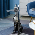 ArtZ® Doberman Nordic Sculpture Tray Table - Electroplated Black