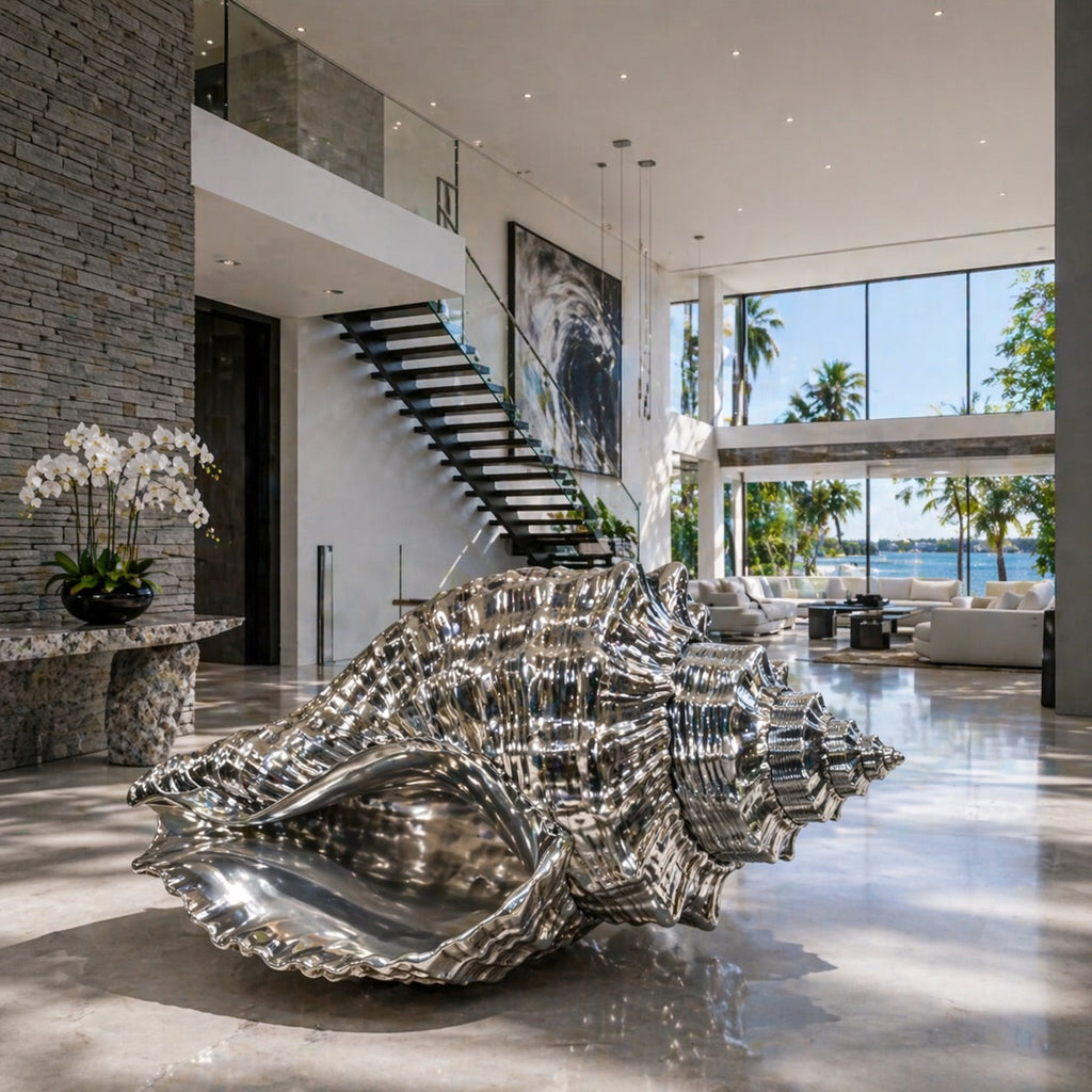 OSO Stainless Steel Elysian Shell Sculpture