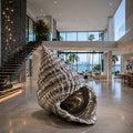 OSO Stainless Steel Elysian Shell Sculpture - Height: 108 inch (274 cm) / Giant Triton