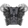 Embroidered Top with Detachable Sleeves