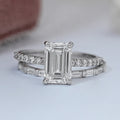 Emerald Lab Diamond Solitaire Accent Wedding Ring Set