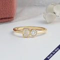 Two Stone Lab Diamond Bezel Set Ring