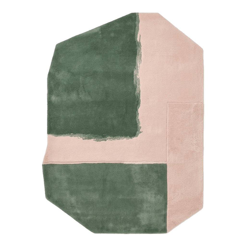 Emerald Blush Canvas Hand Tufted Rug