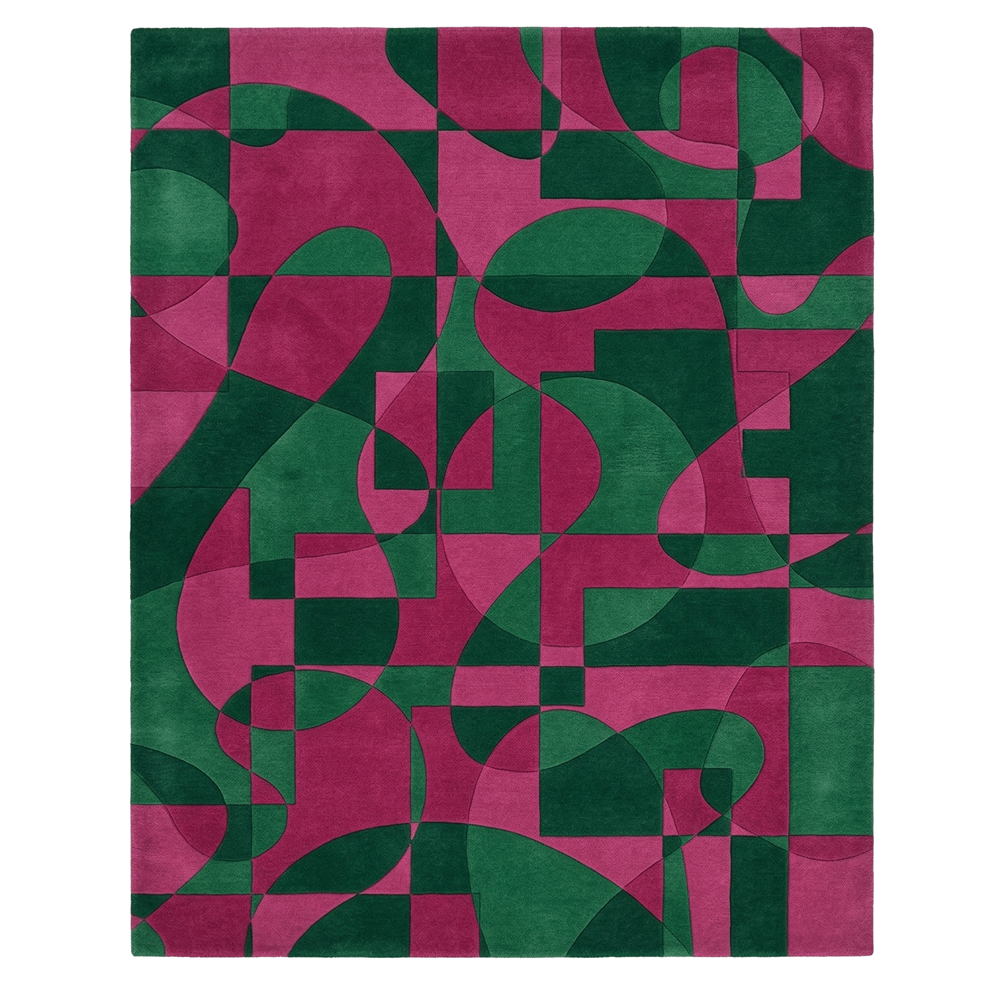 Emerald Magenta Maze Hand Tufted Rug