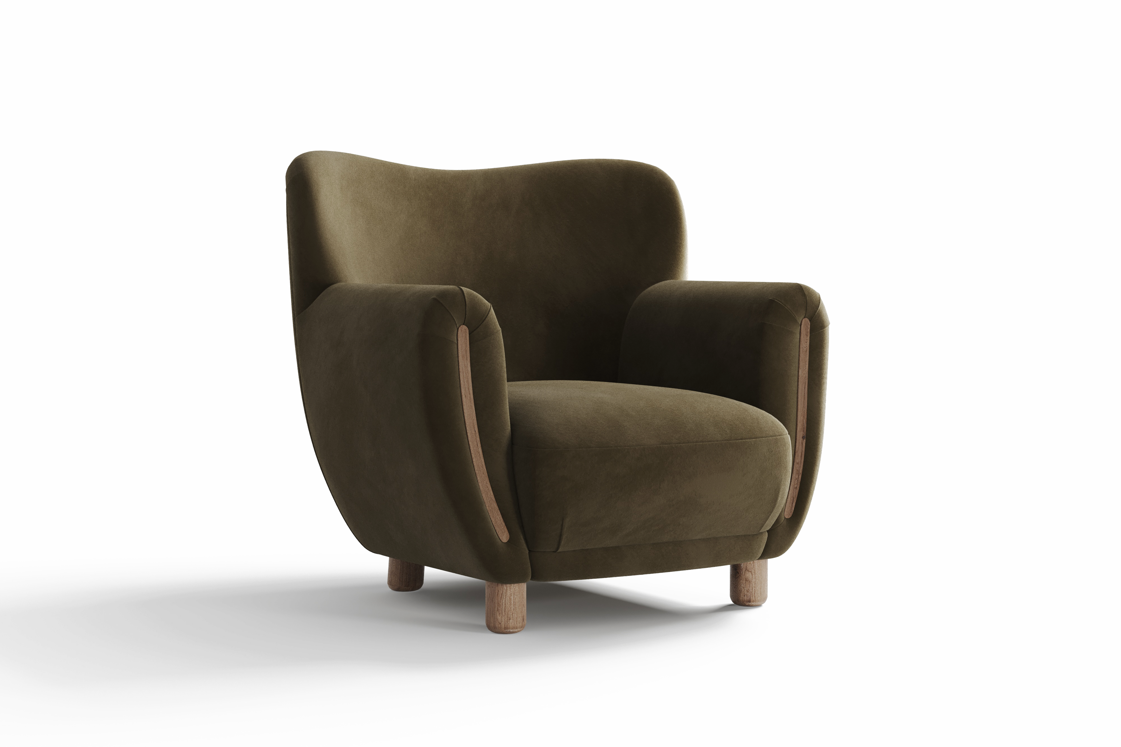 Emerald Velvet Fabric Accent Chair