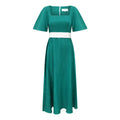 Emerald Earth Linen Maxi Dress