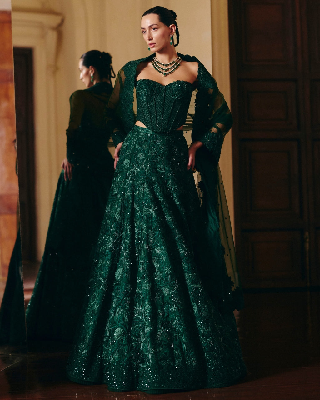 Green Emma Lehenga Set By KYNAH, Luxury Indian Fashion & Bridal Wear