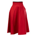 Estelle Red Cotton Midi Skirt
