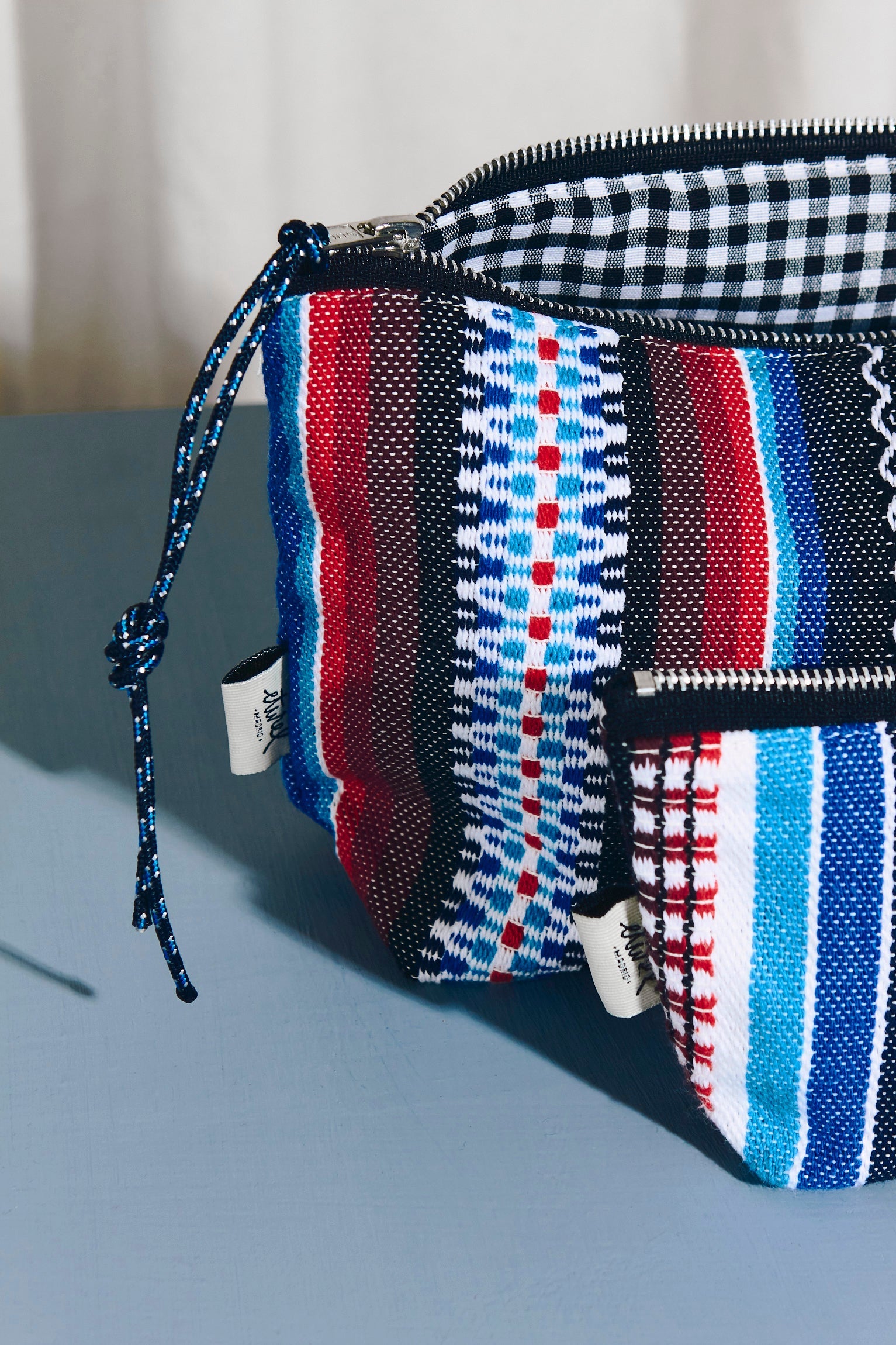 Neceser/estuche tejido manchego azul