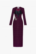 Ao-Dai Inspired Cropped Jacket & Maxi Dress Tweed Set