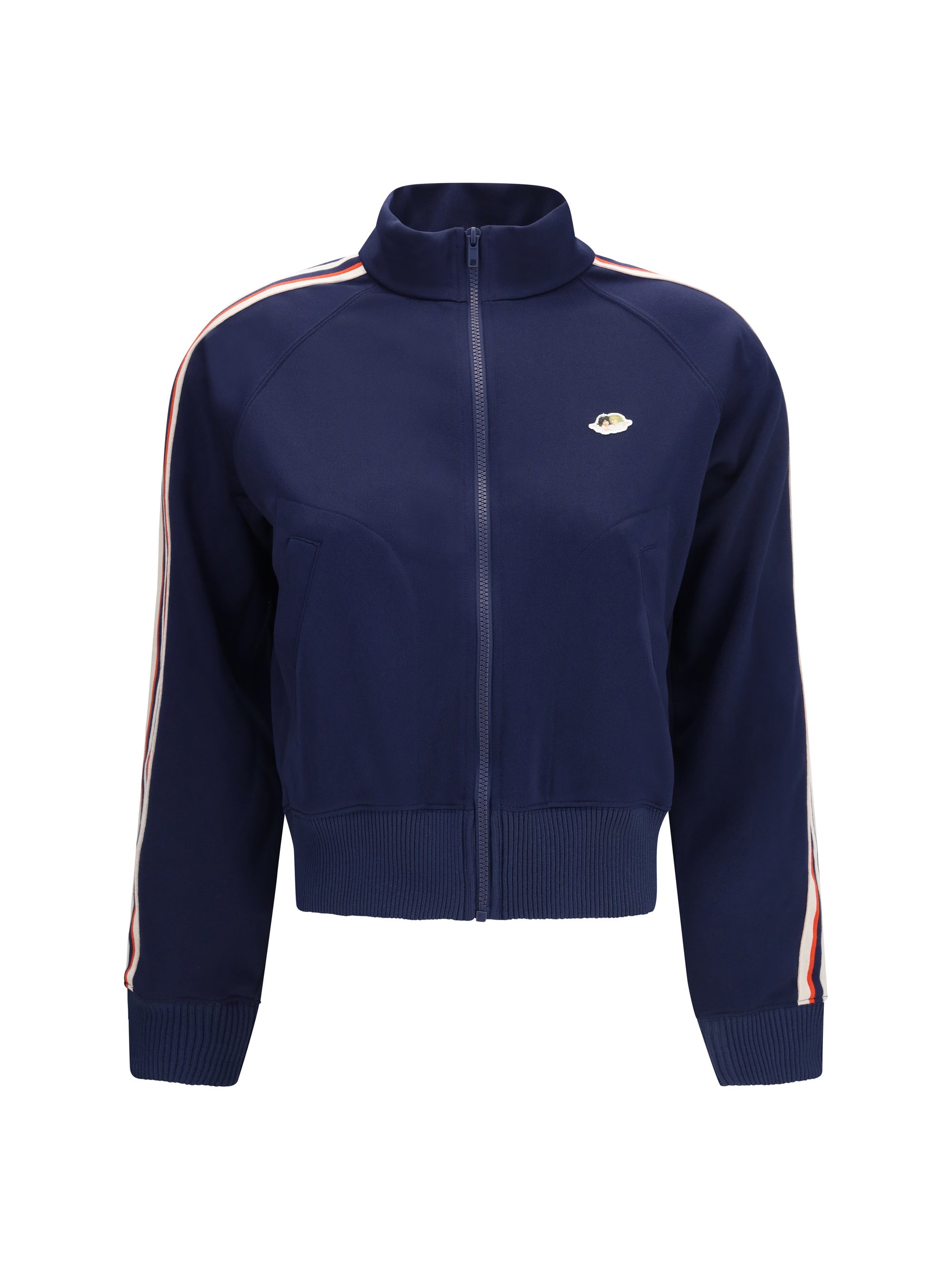 Fiorucci Cropped with Angels Patch Sweatshirt — Navy