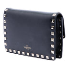 Leather Rockstud Clutch on Chain