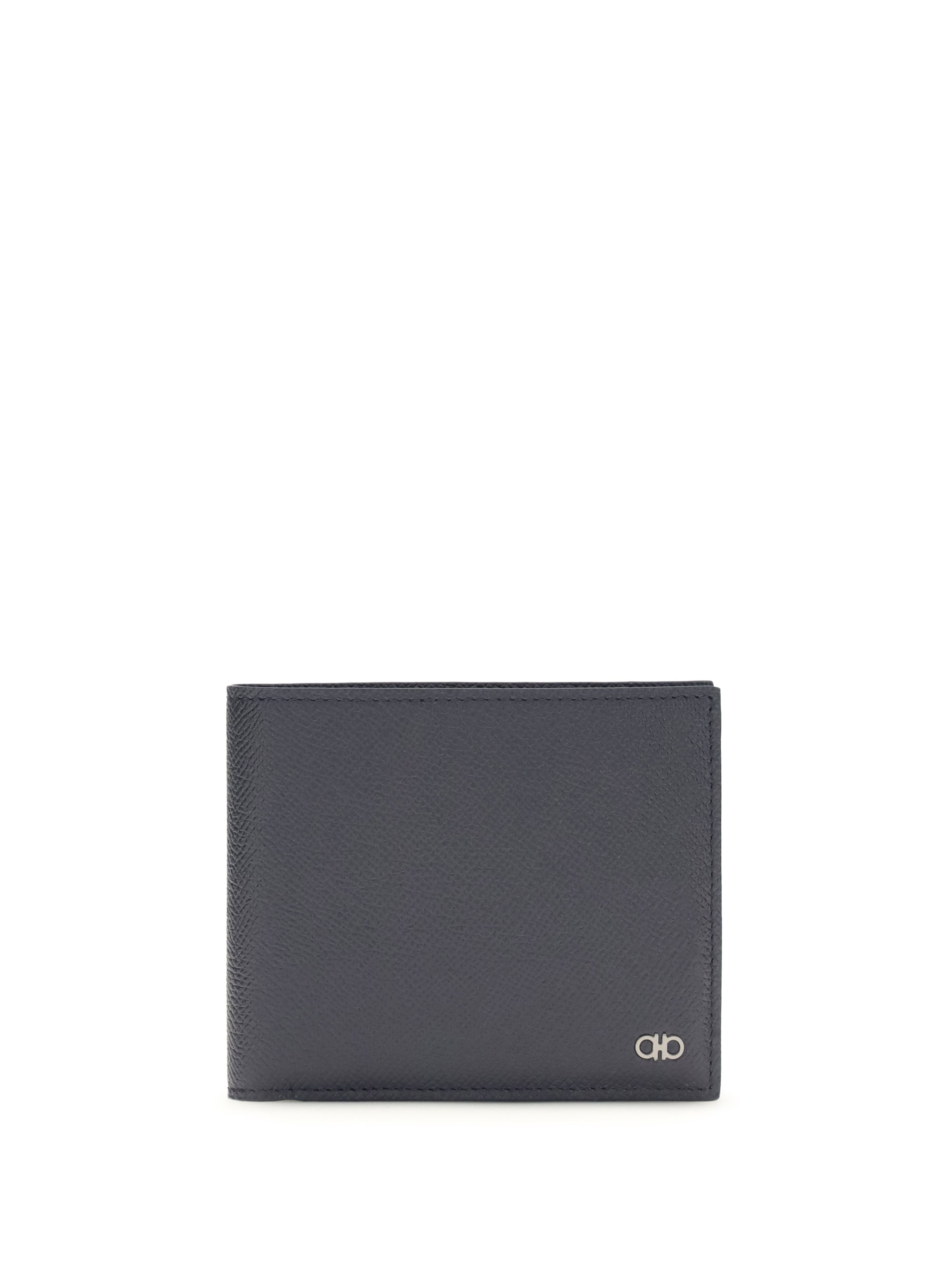 Ferragamo Calfskin Bifold Wallet — Navy
