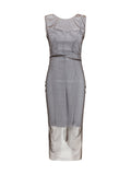 Maison Margiela Semi-Sheer Panel Construction Dress — Gray