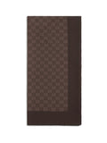 Gucci GG Silk Twill Jacquard Scarf — Brown