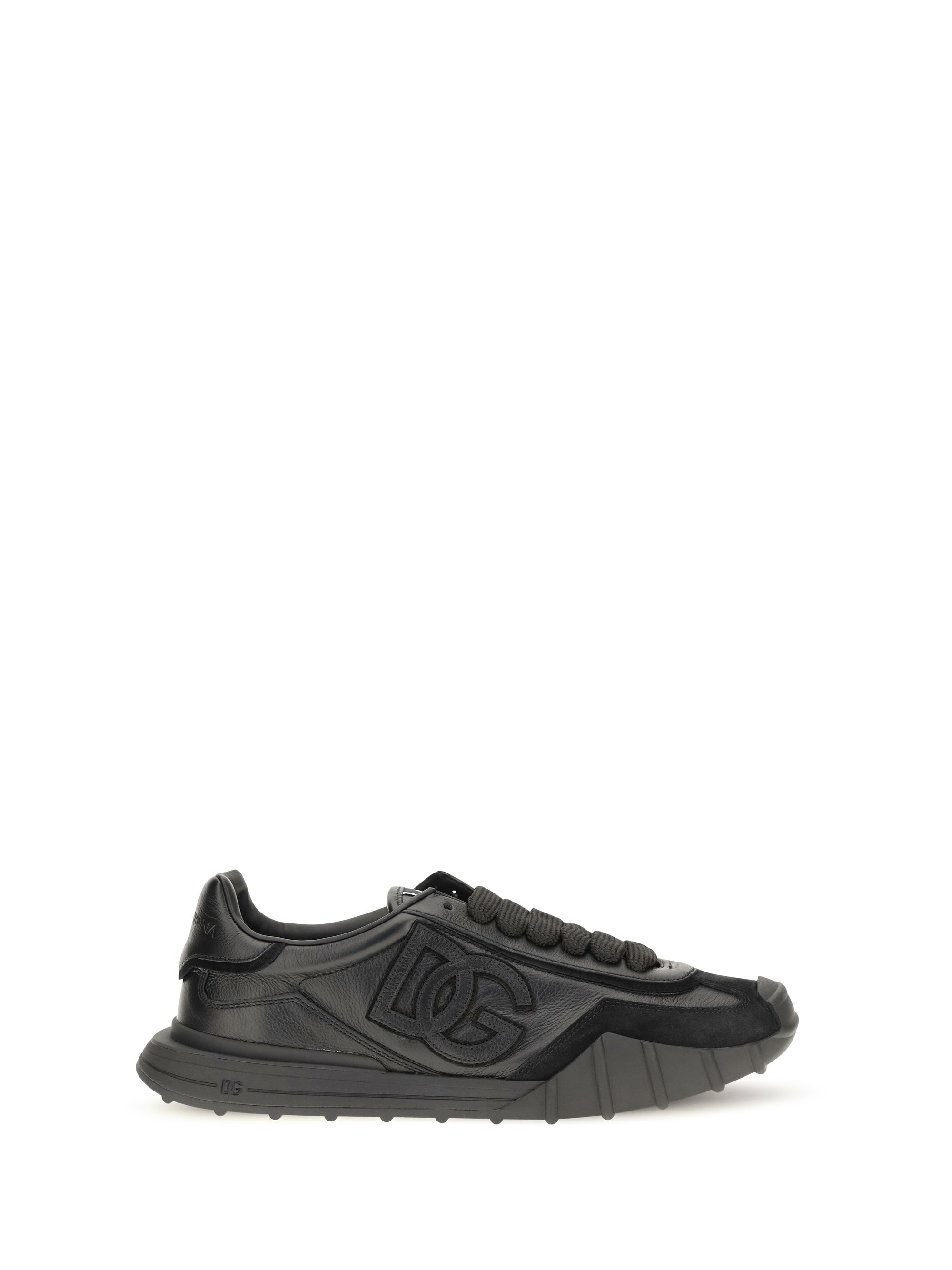 Dolce & Gabbana Athletic Leather Sneakers — Black
