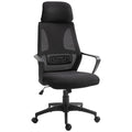 High Back Office Chair, Mesh Computer Desk Chair with Headrest & Lumbar Back Support, Black