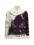 Versace Chain & Jewel-Print Silk Shirt — Multicolor