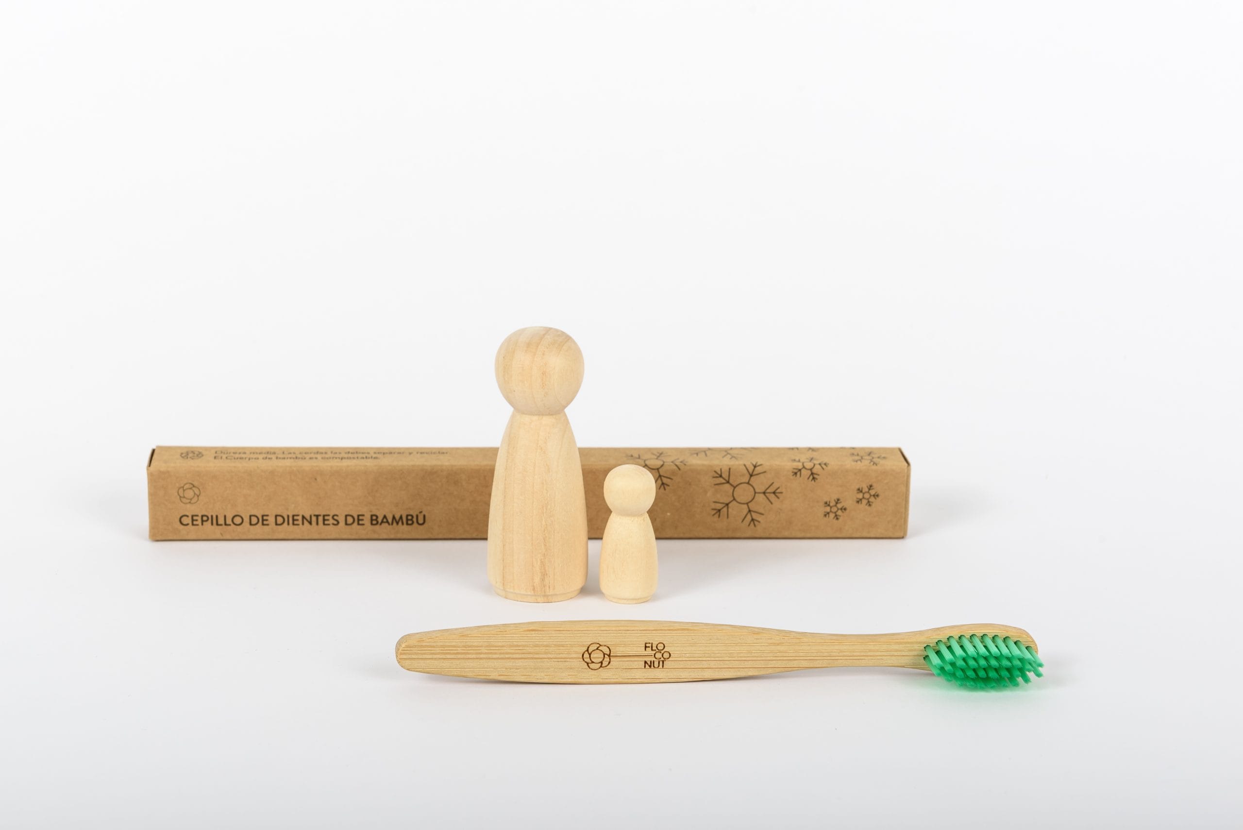 Cepillo de dientes verde de bambú Kids