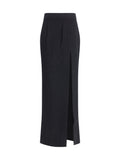 Alessandra Rich Tweed Wool Skirt — Black