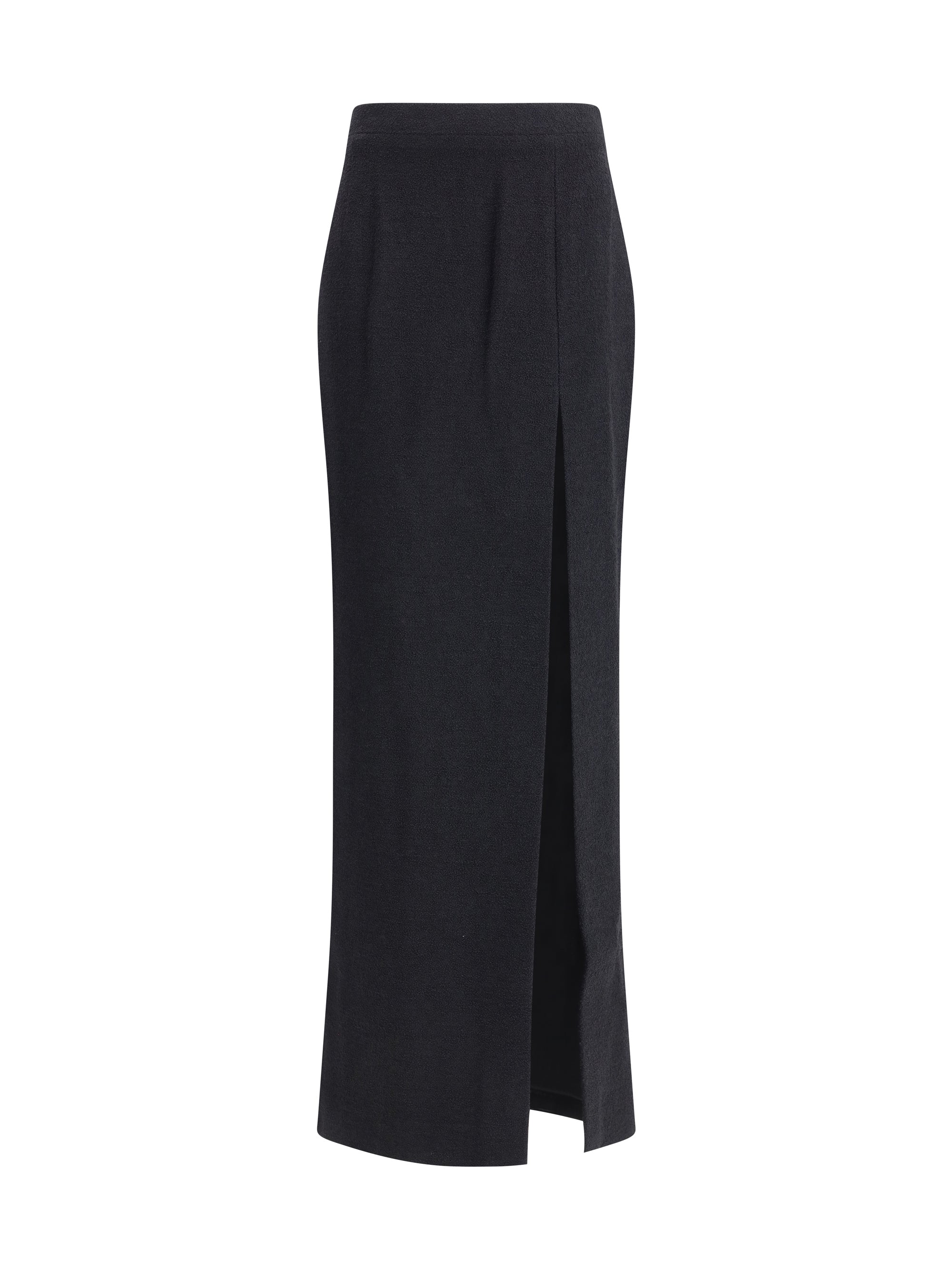 Alessandra Rich Tweed Wool Skirt — Black