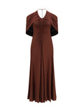 Self-Portrait Jersey Midi Dress — Brown