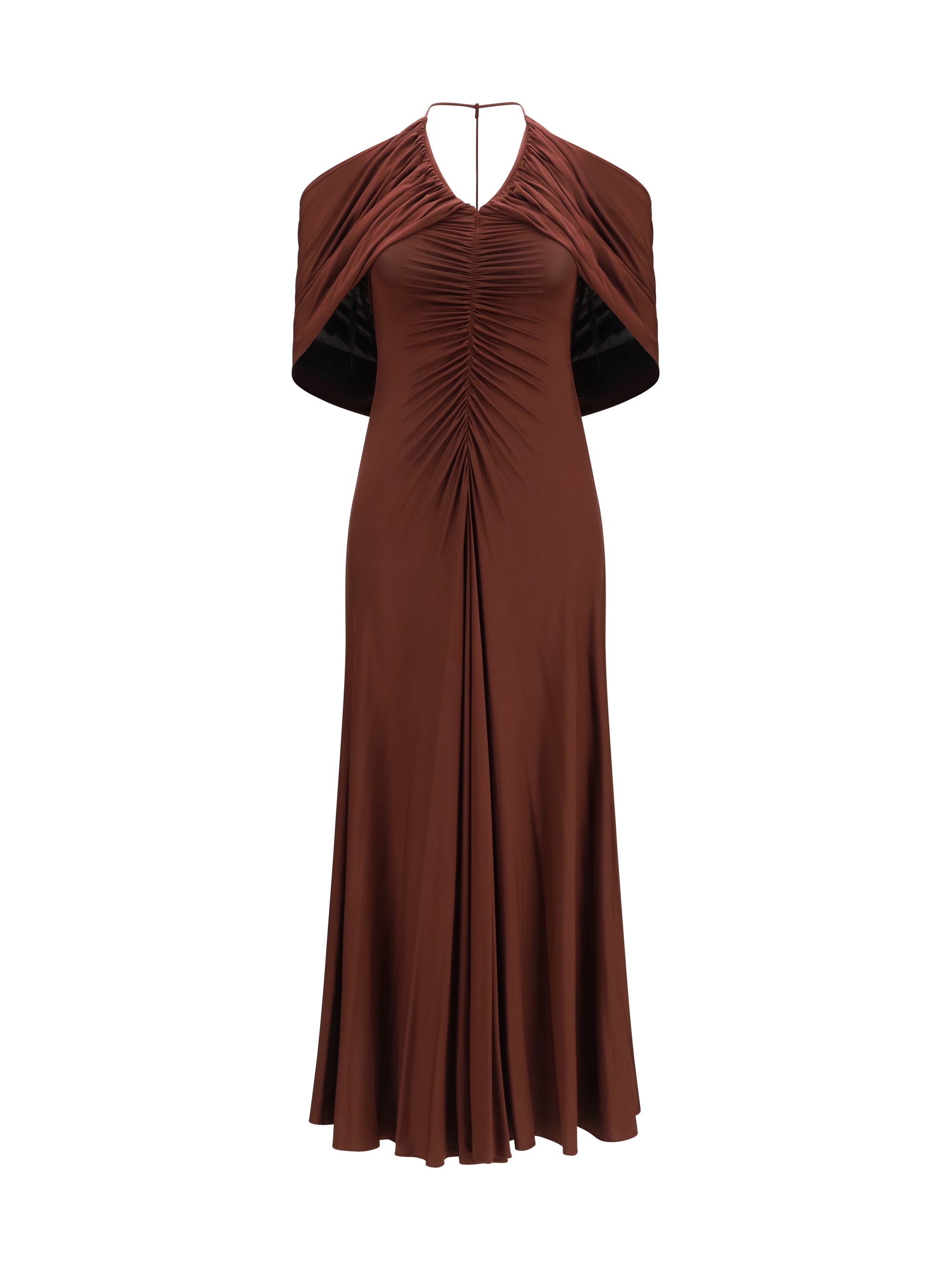 Self-Portrait Jersey Midi Dress — Brown