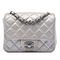 Mini Square Classic Metallic Lambskin Single Flap