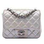 Mini Square Classic Metallic Lambskin Single Flap