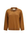 Valentino Cashmere V-Neck Sweater — Camel