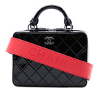 CC Quilted Patent Travel Kit Vanity Case