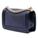 Old Medium Lambskin Embossed Cube Boy Flap