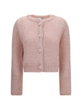 Forte_forte Chunky Knit Button Cardigan — Pink