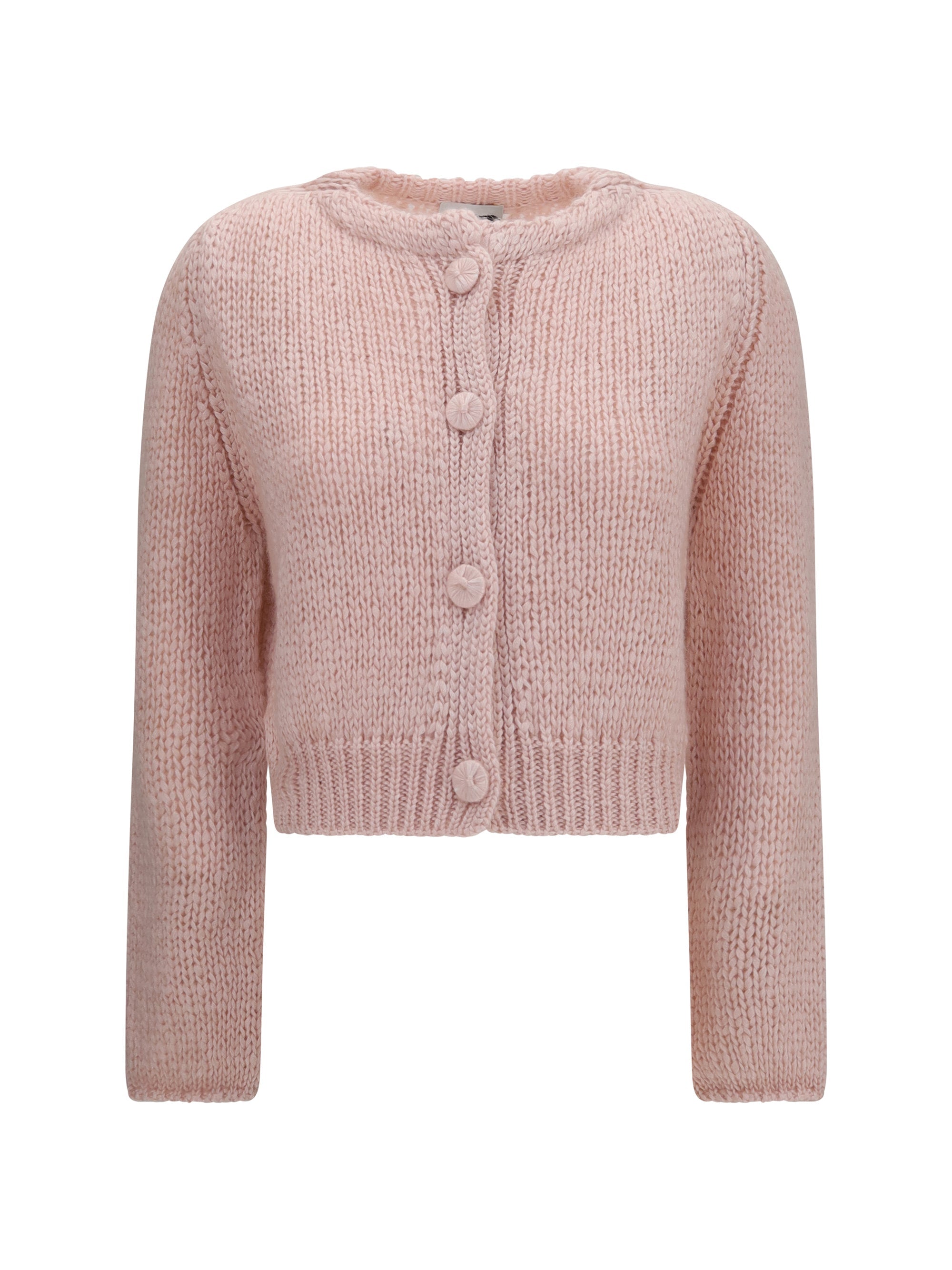 Forte_forte Chunky Knit Button Cardigan — Pink