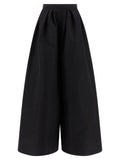 Carolina Herrera Pleated Silk Faille Trousers — Black