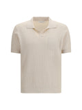 Roberto Collina Ribbed Cotton Polo — Beige