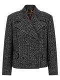 Dolce & Gabbana Double-Breasted Wool Blazer — Charcoal